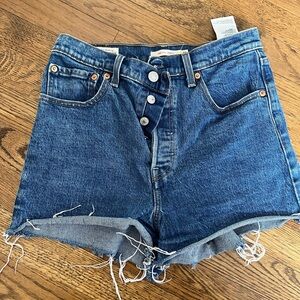 High waisted levi denim shorts